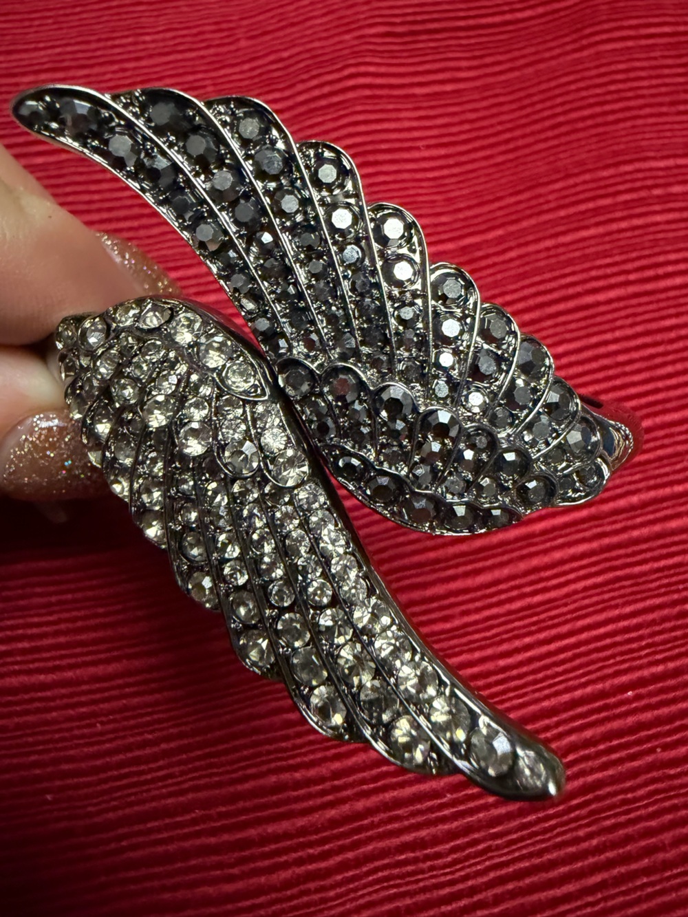 Park Lane Journey Bracelet Hematite Crystal Wing Cuff Retired $132
